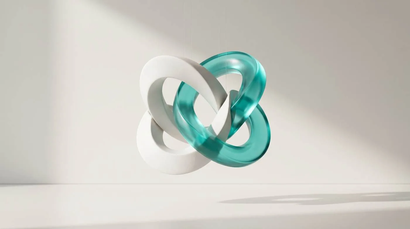 Abstract linked rings representing loan agreement terms